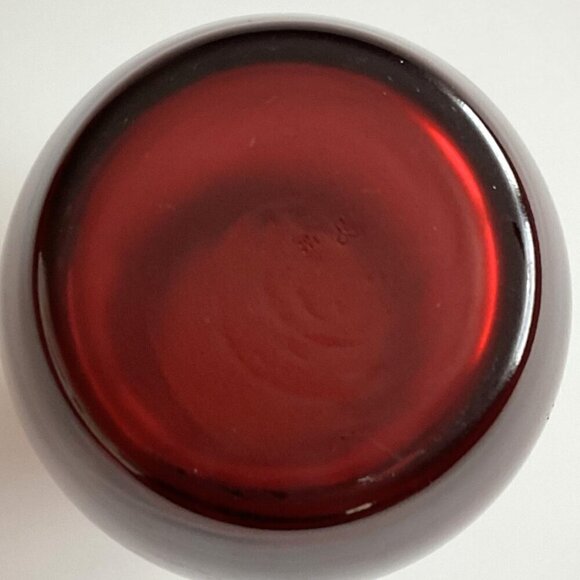 RED GLASS VASE BOUQUET DECORATIVE - Picture 7 of 8